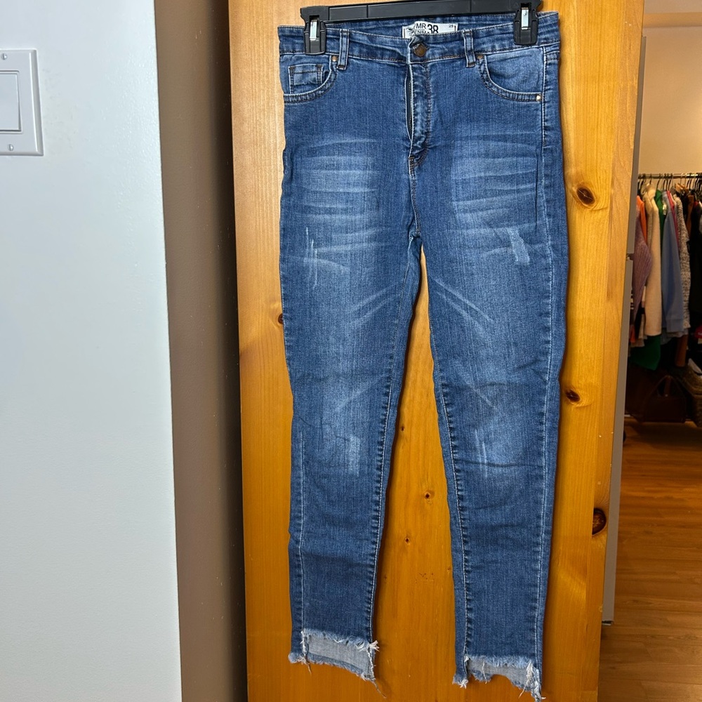 YMR Collection Blue distressed Cropped Jeans❤️29 - Picture 3 of 12